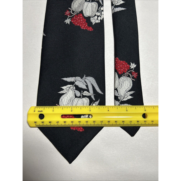 Regalon Vintage Tie Fruit Themed Black And White With A Pop Of Red - Picture 5 of 5
